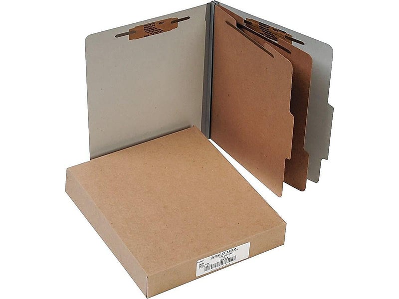 ACCO Brands ACCO 15056 ACCO Pressboard 25-Point Classification Folders, Ltr, 6-Section, Mist GY, 10/Box - Image 3